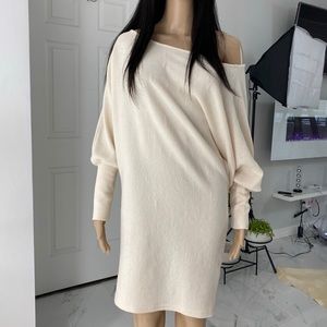 Cozy off the shoulder sweater dress